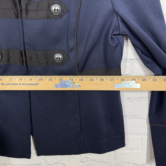 Cabi Blazer Womens Large Navy Blue Black Colorblock Preppy Minimalist Old Money - Picture 7 of 11